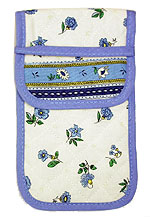 French sunglasses case (flower pattern. white x blue) - Click Image to Close